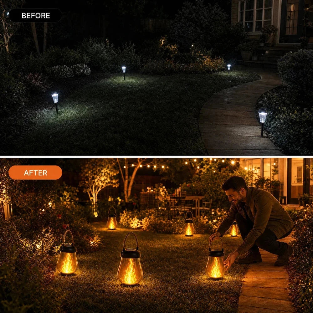 Solar Flickering Flame Lantern