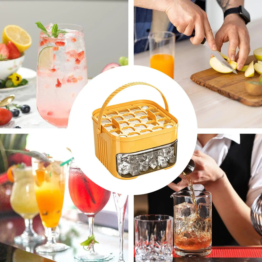 Ice Trays For Freezer With Lid & Bin